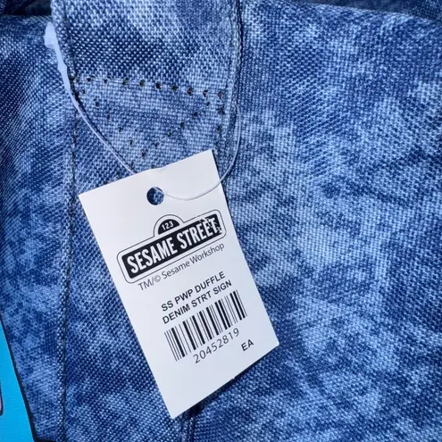 Sesame Street New With Tags Denim Blue Duffle Tote Weekender Travel Bag Luggage