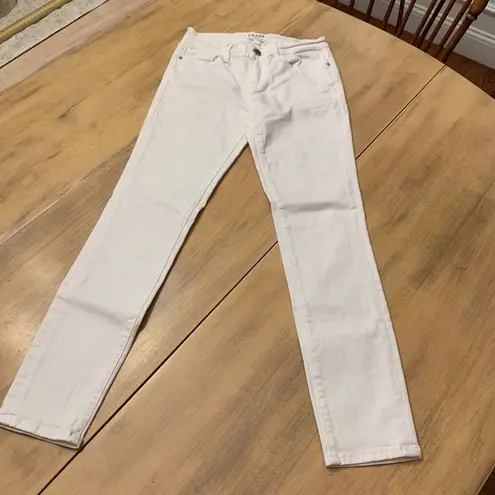 Frame Le Skinny De Jeanne Crop in Blanc size 25 white
