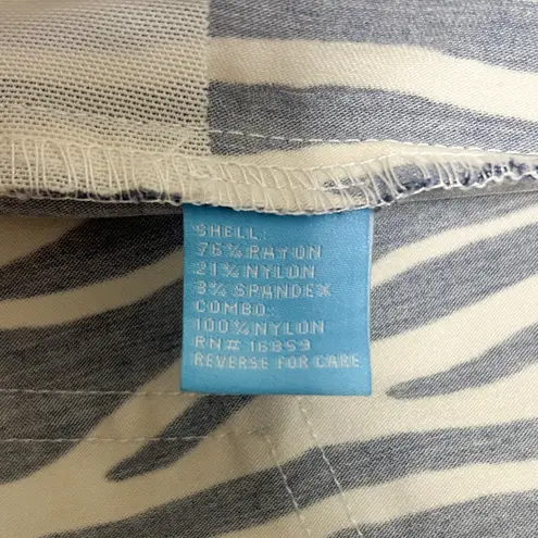 J. McLaughlin Navy Off White Animal Marie Amelia Cloth Slim Fit Straight Pants 2