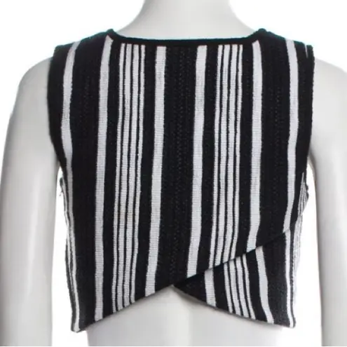 Carven Black + White Tweed Top, Sleeveless, cropped, size Large, EU 42, US L