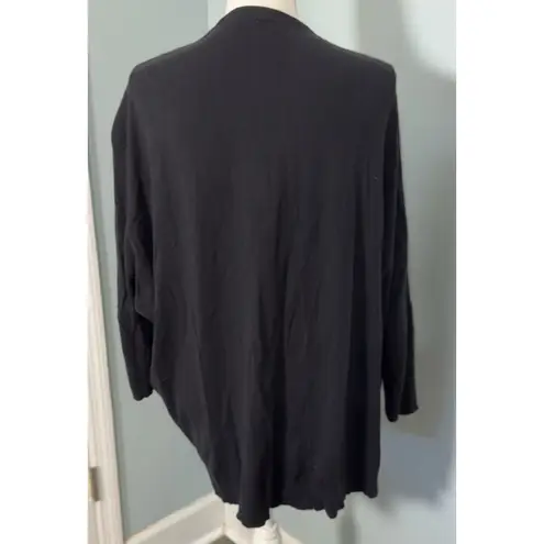 Stylus Black Open Cardigan Long Sleeve Cotton/Nylon, Breathable, XL
