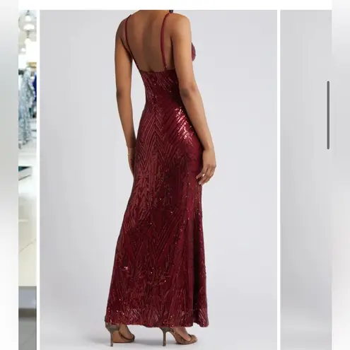 LULUS NWT Red Ever So Elegant Sequin Sheath Gown Dress XL