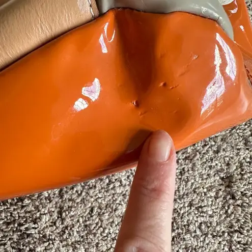 Harper Ave Orange Cream Patent Vinyl Leather Trim Backpack Bag Travel Diaper Bag