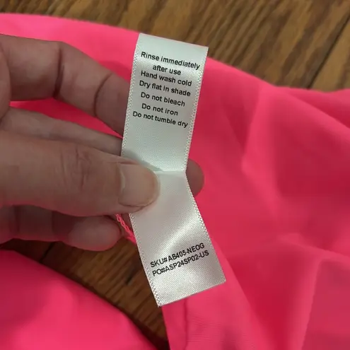 ANDIE Bikini Set Valencia Top 90s High Waisted Bottom Neon Pink size small NWOT