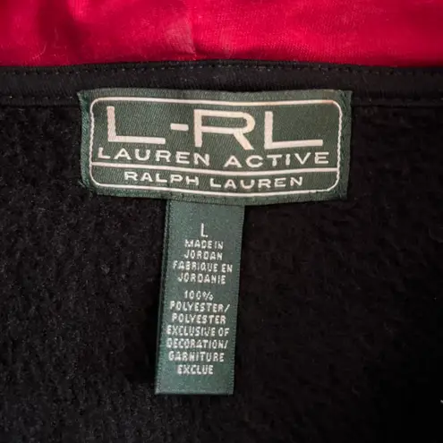 Ralph Lauren Lauren  L-RL Active Black Knit Fleece Zip Up Hoodie