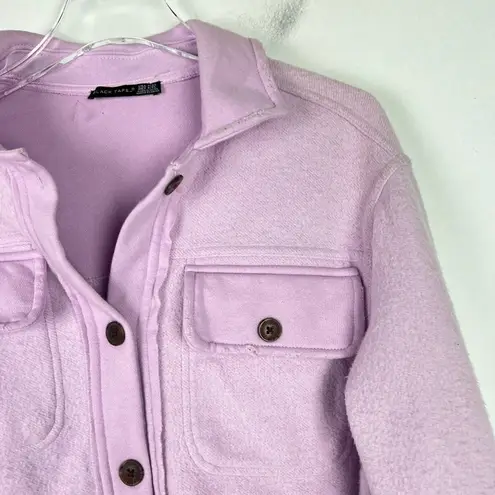 Black Tape NWT Elbow Patch Fleece Shacket Jacket Soft Lilac Size Petite XS PXS