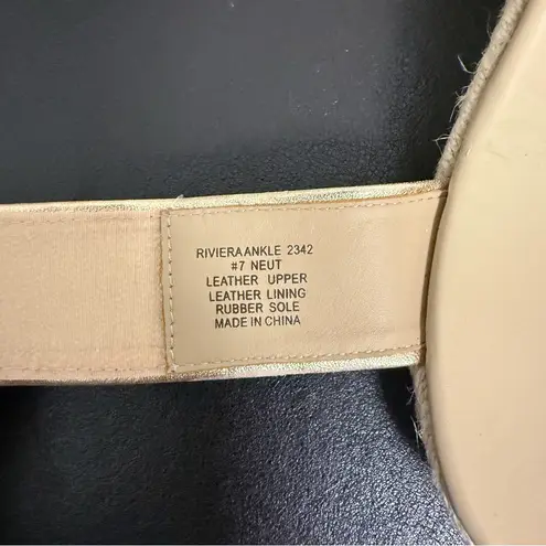 ABEO Light Metallic Gold Metatarsal Riviera Ankle Wedge Espadrille Sandal 7 Neut