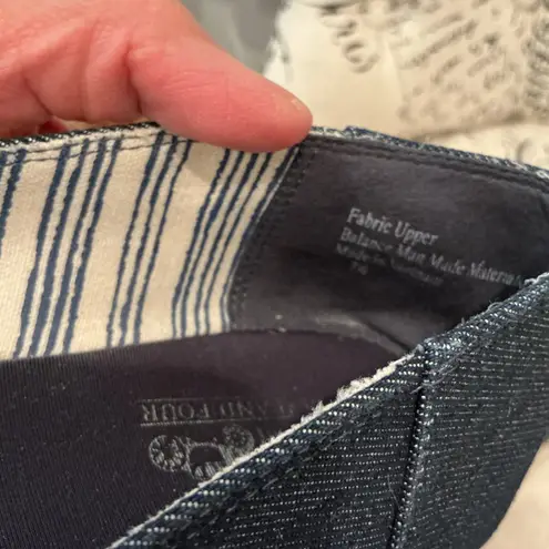 Coach and Four Denim Pointed Toe Flats Women's Size 7B Slip On Casual Shoes Blue