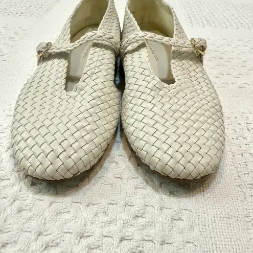 House of Harlow 1960 9 Bistro woven Mary Jane ballet flats 3003 White