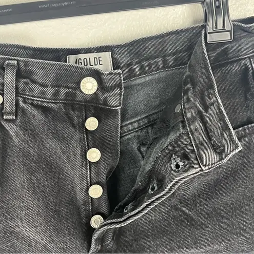 AGOLDE  Black 100% Cotton Button Fly High Rise Cut-Off Jean Shorts Size 27