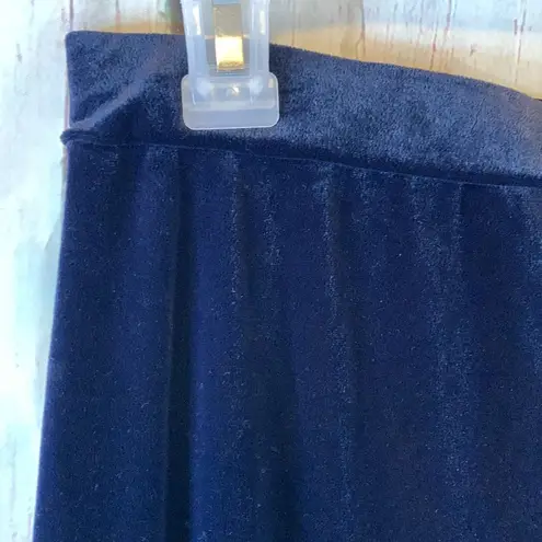 Henri Bendel NOS NWT Vintage Navy Blue Velour Maxi Skirt Size L