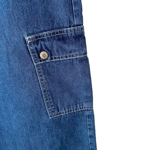 KIK Girl Drawcord Wide Leg 90s Rave Jean Crop Jeans small medium Blue Size 12