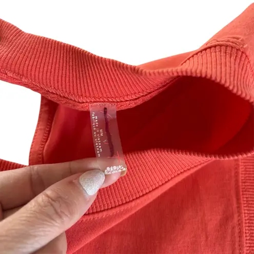 FP Movement Free People Hot Shot Shortsie Coral Muscle Tank Romper Size Medium Pink