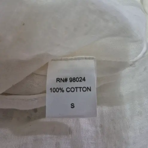 Love The Label Shopbop boho coquette girly fairy Cream Eyelet Ruffle Dress Small White