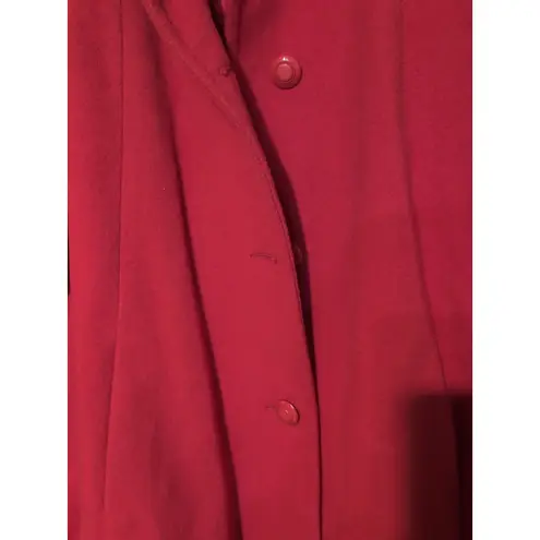 Leslie Fay Women's Medium Red Blazer, Faux Fur Collar & Cuffs, Size 8, Outerwear
