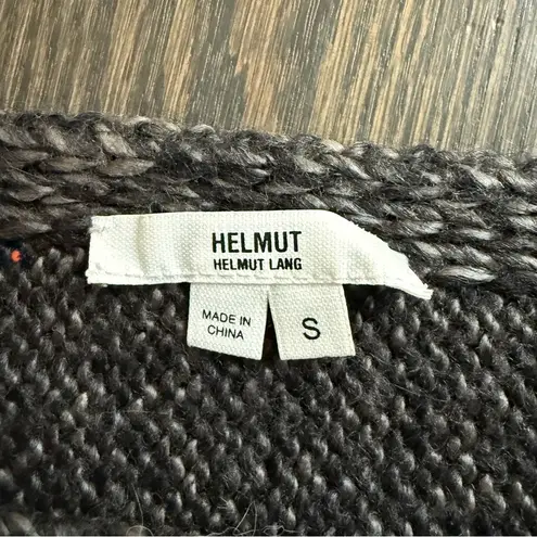 Helmut Lang Gray Flecked Alpaca Asymmetrical Hem Sweater