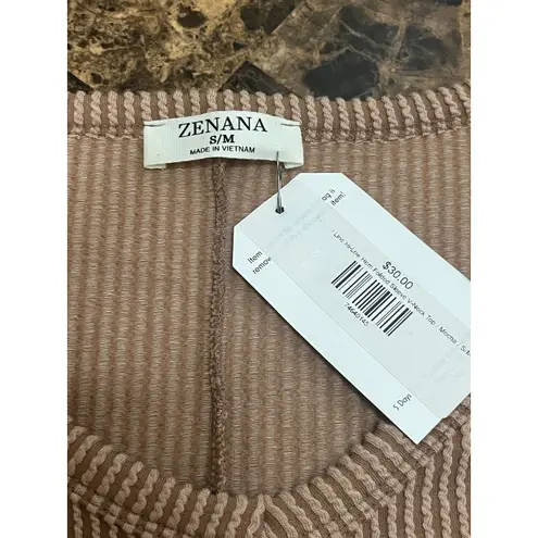 Zenana  Textured Hi-Low Hem Folded Sleeve V-Neck Top