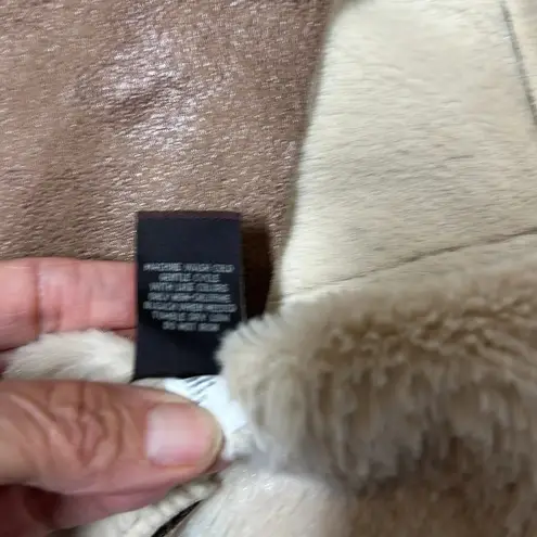 Knox Rose  faux leather Boho Western style open front vest EUC Sz M