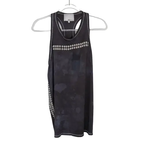 3.1 Phillip Lim Acid Wash Eyelet Racerback Tank Medium Gray Tie Dye Casual Med