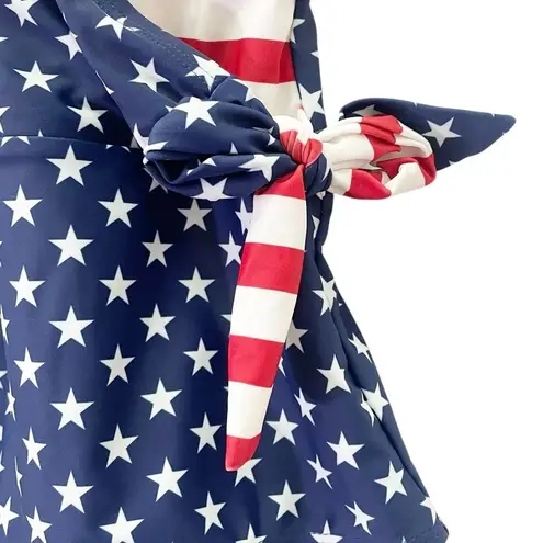 NWT Outdoor Oasis Size 1X One Piece Swimsuit Stars & Stripes USA Flag July 4th Blue