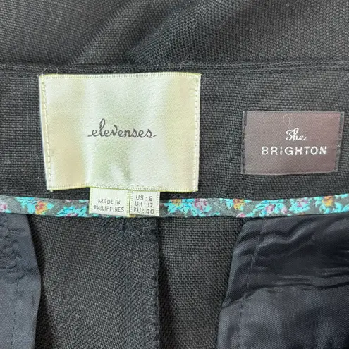 Anthropologie Elevenses The Brighton Trouser Pants Size 8 Wide Leg Tencel Linen