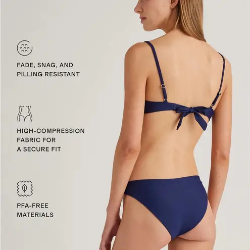 Quince NWT Navy Blue Italian Low-Rise Bikini Bottom Sz S 💙