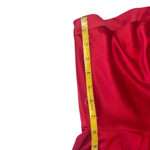 Bisou Bisou Red Satin One Shoulder Rosette Jewel Cocktail Dress Size 8 Dance EUC