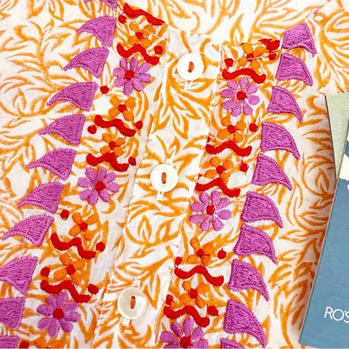 Ro’s Garden Embroidered Kurta Long Kurta Midi Maxi Dress Badami Orange Cotton Size XS