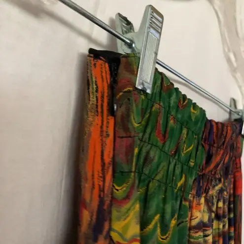 Vintage Platinum Dorothy Schoelen Skirt Set Jacket Top Skirt 2 pcs Sz S Abstract Black