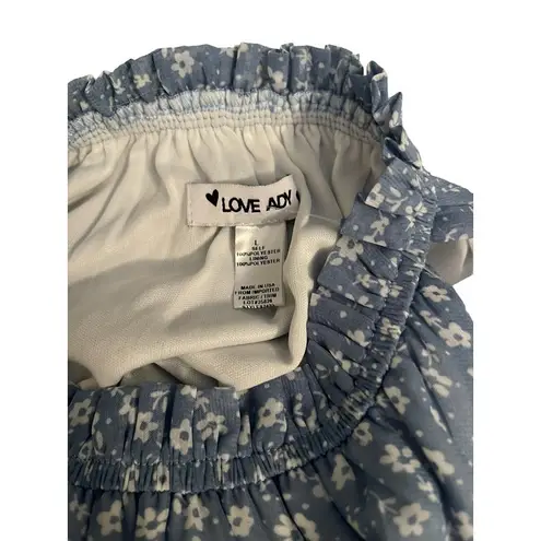 Love...Ady LOVE_ADY Blue Floral Halter-Neck Tiered Dress - Size Large - NWT