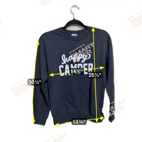 SUB_URBAN RIOT Sub Urban Riot Womens Happy Camper Graphic Print Sweatshirt Pullover Black S