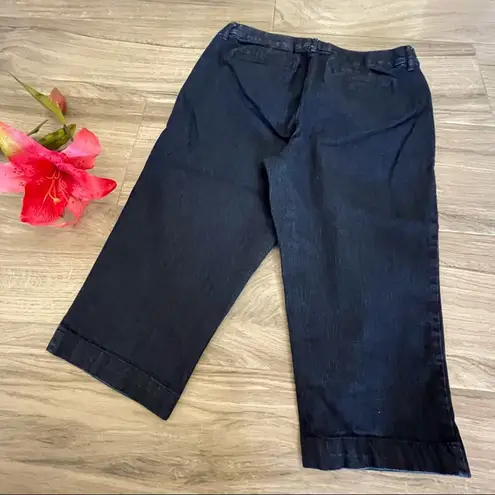 st. john's bay St John’s Bay dark wash cropped jeans size 12