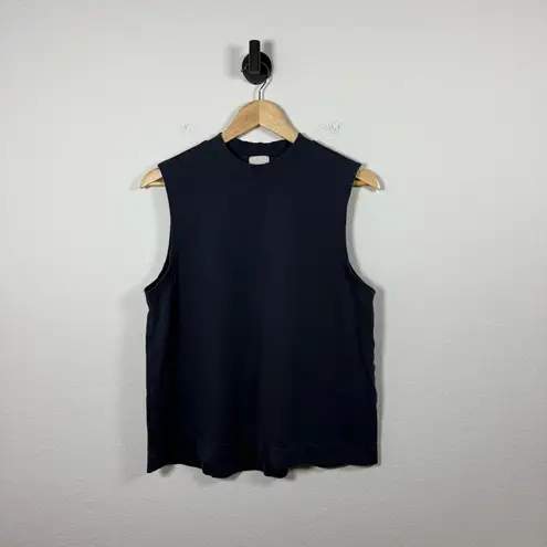 Pact Women’s Organic Airplane Mock Neck Shell in Navy Blue Size L
