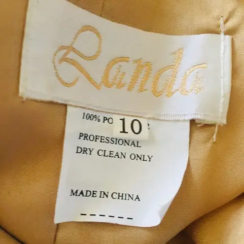 LANDA Gold Beaded Evening Long Prom Wedding Formal Halter Dress 10 (fits like 6)