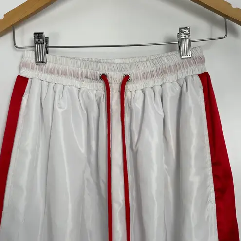 Poster Grl Women's White Red Stripe Drawstring Track Cargo Pants Size Medium