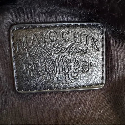 Mayo Chix Y2K Retro Black Faux Fur Crossbody Bag Goth Rave Festival Purse