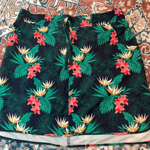 Duluth Trading Co Tropical Floral Print Elastic Waist Skirts Size M Lot of 2 Green Size M