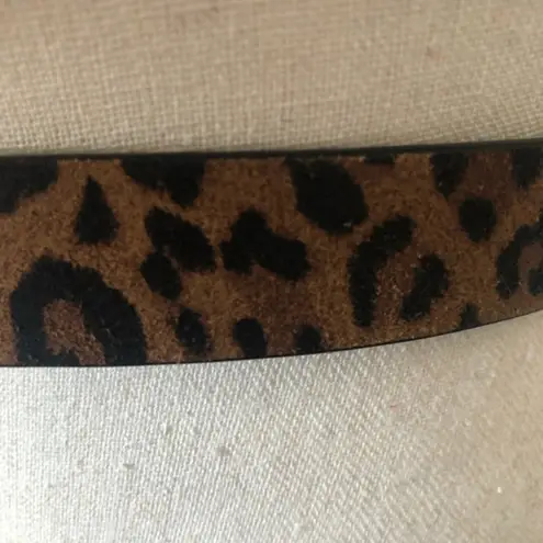 All Saints Karin Leopard Leather Buckle Belt