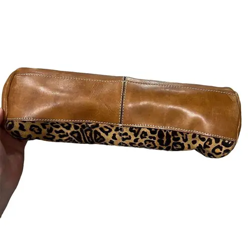 Patricia Nash Leopard Print Leather Cowhide Shoulder Bag Women’s Handbag