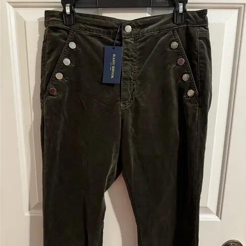 Ramy Brook NEW Velvet Helena Skinny 5 Button Pockets Green Clover Size 31
