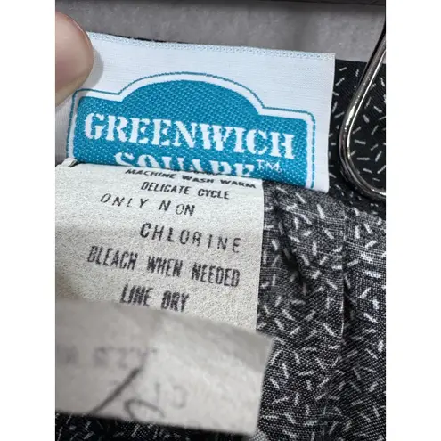 Greenwich Square Vintage Abstract Geometric Midi Skirt Rayon Made USA 9/10 Black Size undefined