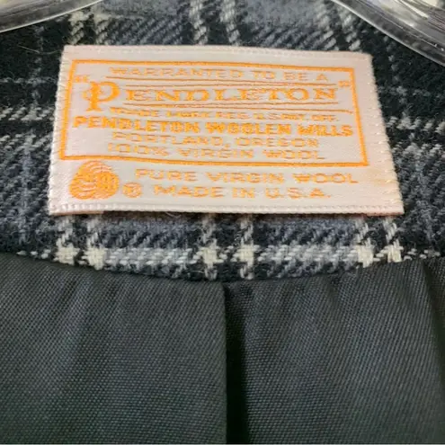 Pendleton Virgin Wool Plaid Black/Gray Blazer Jacket