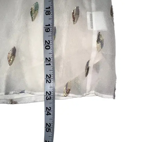 Shoshanna NWT Alisha Metallic Chiffon Long Sleeve Top XS