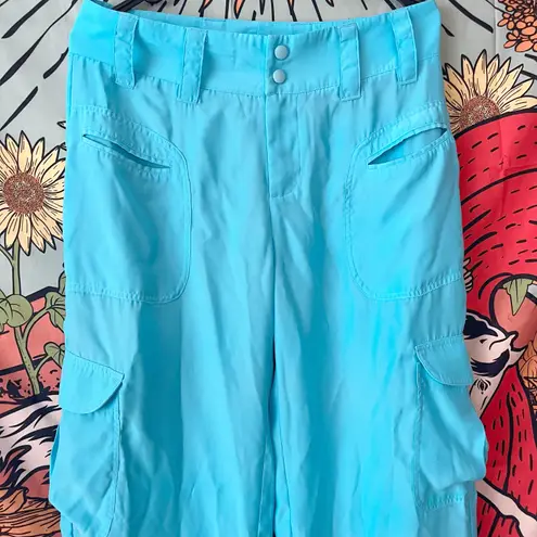 frankie's bikinis Chilli Satin Mid Rise Aquamarine Cargo Pants