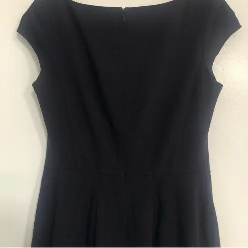 LK Bennett L.K. Bennett Navy Blue Sheath Dress Pleated Tulip Hem women’s size 6 cocktail