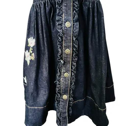 Kate Spade  Embroidered Denim Shirt Dress Size 2
