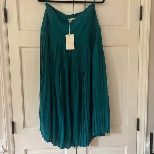 Ulla Johnson NEW Ella Midi Skirt Jade Pleated Size 10 Gem Tone Jewel Bright