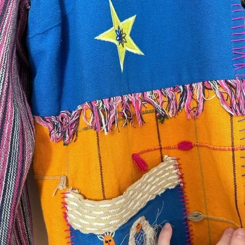 Maggie Barnes Vintage Bright Embroidered Patchwork Art to Wear Coat Size 2X