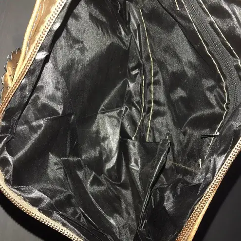 FAUX LEATHER SOFT BROWN EMBELLISHED CROSSBODY BAG