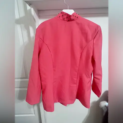 2 Piece Vintage Hot Pink Suit Set Gold Size 16